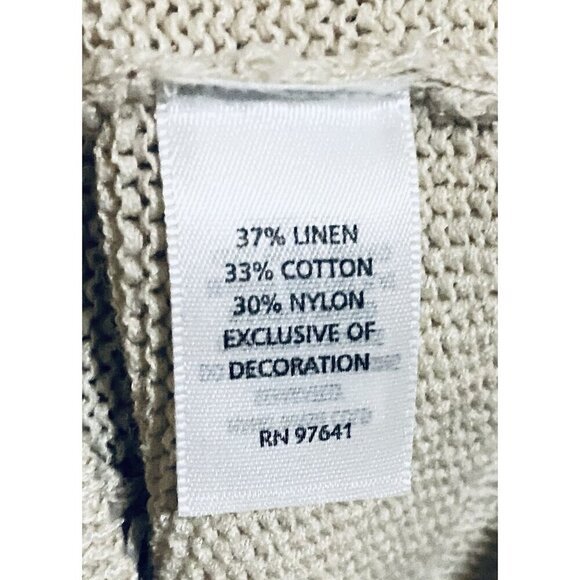 J Jill Cardigan Sweater Womens Small Palm Tree Embroidered Linen Beachy Boho - Picture 6 of 8